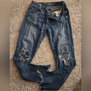 American Eagle Outfitters Ripped Blue Boyfriend Jeans